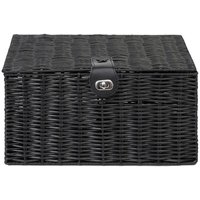 Arpan Resin Woven Hamper Storage Basket Boxes in Black | Size: Medium