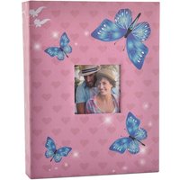 Arpan Fashion Design 200 Holds Photo Album for 5"X7(13X18cm) Photo with Window (Cream-Flower) in Baby Pink | Size: 13X18 cm