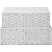 Arpan Resin Woven Under Bed Storage Box, Chest Shelf Toy Clothes Basket With Lid W in White