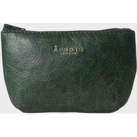 Assots London Women's 'Diana' Full Grain Leather Zip Top Coin Purse in Dark Green