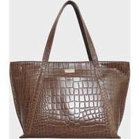Assots London Women's AGNES' Croc Embossed Real Leather Designer Tote Bag in Tan