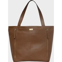 Assots London Women's CORDER' Pebble Grain Real Leather Oversized Tote Bag in Tan