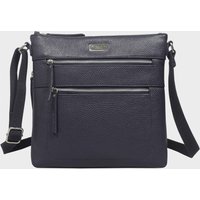 Assots London Women's 'CORI' Pebble Grain Soft Real Leather Crossbody Bag in Navy
