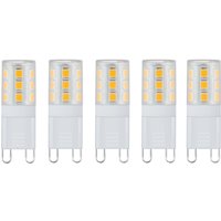 Harper Living 3 Watts G9 LED Bulb Clear Capsule Warm White Non-Dimmable, Pack of 5