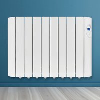 Futura 1500W Oil Filled Electric Radiator Wall Panel Heater 24/7 Timer in White