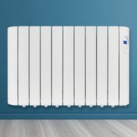 Futura 1800W Oil Filled Electric Radiator Wall Panel Heater 24/7 Timer in White