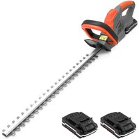 Terratek 20V Cordless Hedge Trimmer Lightweight Cutter, Includes 2 Batteries & 1 Charger in Orange