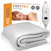 Cozytek Electric Blanket Bed Polyester Detachable Control Under blanket 3 Heat Settings White Heated Single/Double/King Size | Size: King