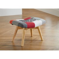 Birlea Multi Coloured Footstool Sloane Stool Chair Retro Patchwork Fabric