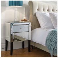 Birlea Palermo 2 Drawer Bedside Mirrored in Silver