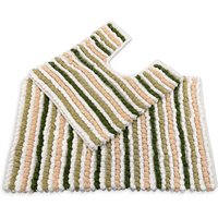 Allure Bath Fashions Chunky Bobble Striped Two Piece Bath Mat Set in Green