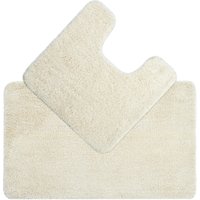 Allure Bath Fashions Deep Pile Microfibre Non Slip Bath Mat Set in Cream