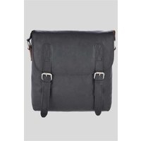 Ashwood Leather Men's 'Renato' Real Leather Vintage Flight Shoulder Bag in Black