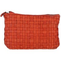 Ashwood Leather Women's 'Magnificenza' Vintage Woven Classic Leather Crossbody Bag in Orange