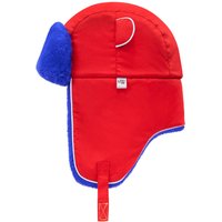 Little Hotdog Watson Arctic Cub Cinnamon/Blue Trapper Hat in Red | Size: 8-10 Years