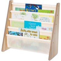 LIVIVO Natural Kids Bookshelf 4 Tier Sling Book Storage Rack in Cream