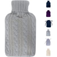LIVIVO Cable Knit Hot Water Bottle - Grey