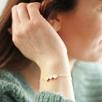 Lisa Angel Women's Triple Heart Mixed Metal Bracelet in Silver