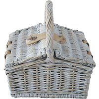 Red Hamper PR016/HOME Wicker Provence Mini Farmhouse Empty Picnic Basket in Grey