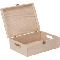 Red Hamper 30cm Wooden Bottle Carrier Box in Brown