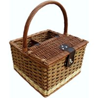 Red Hamper WB024G/HOME Wicker Two Tone Hambledon Empty Picnic Basket in Brown