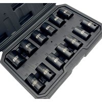 Autojack 13 Piece 1/2" Sq. Drive Metric Impact Socket Set in Black