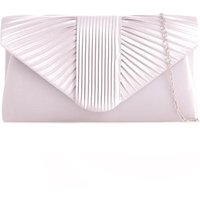 Ruched Satin Envelope Clutch