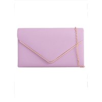 D2C Women's Classic Envelope Clutch Bag in Lilac
