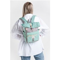 Seventeen London Women's 'Canary Wharf Mini' 8.5L Roll Top Backpack in Pale Green
