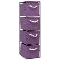 Arpan 4-Drawer Storage Unit Ideal for Home/Office/Bedrooms (4-Drawer 18x25x65cm) in Purple | Size: 18 x 25 x 65 cm