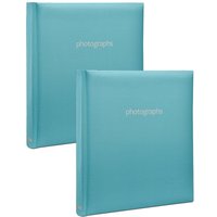 Arpan Photo Album 5x7" Slip in Memo Book bound for 120 Photos (Pack of 2) in Light Blue