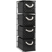 Arpan 4-Drawer Storage Unit Ideal for Home/Office/Bedrooms (4-Drawer 18x25x65cm) in Black | Size: 18 x 25 x 65 cm