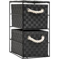Arpan 2 Drawer Storage Cabinet Unit Ideal For Home/Office/bedrooms (2 Drawer unit -18x25x33cm) in Black | Size: 18 x 25 x 33 cm