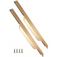 Highdecora Profile Pull Handle for Furniture Wardrobe, Kitchen Cabinet, TV Unit, Drawer (Pack of 2) in Gold | Size: Small