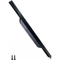 Highdecora Profile Pull Handle for Furniture Wardrobe, Kitchen Cabinet, TV Unit, Drawer in Black | Size: Small