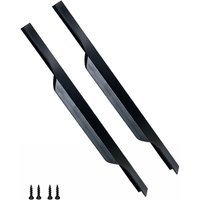 Highdecora Profile Pull Handle for Furniture Wardrobe, Kitchen Cabinet, TV Unit, Drawer (Pack of 2) in Black | Size: Small