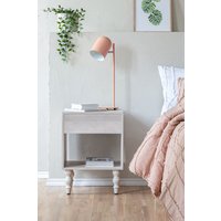 MH London Solid Wood Bedside Table for Modern Bedroom in White