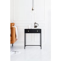MH London Contemporary Metal Bedside Table for Bedroom in Black