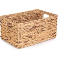 Red Hamper Water Hyacinth Water Hyacinth Rectangular Storage Basket in Brown | Size: Small