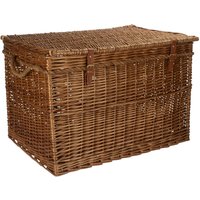 Red Hamper Wicker Large Light Steamed Storage Hamper in Dark Brown