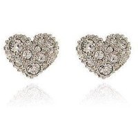 Cachet London Women's Cachet Pom Pom Heart Earrings in Metallic Silver