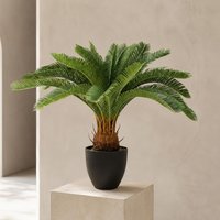 Leaf 70cm Artificial Tropical Cycas Palm Plant in Green