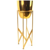 Leaf 55cm Gold Planter with Matching Stand