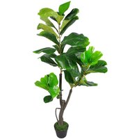 Leaf 120cm UK Artificial Realistic Plant Fiddle Fig Tree in Green