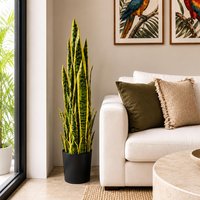 Leaf 90cm Artificial Sansevieria Yellow Green Indoor Plant Large