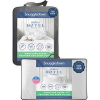 Snuggledown Hotel Goose Feather & Down 10.5 Tog All Year Round Duvet With 2 Pillows in White | Size: Super King