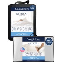 Snuggledown Retreat Cotton 10.5 Tog All Year Round Duvet With 2 Pillows in White | Size: Double