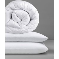 Slumberdown Made For You Two Duvet 4.5/10.5 Tog Duvet With 2 Pillows in White | Size: Double