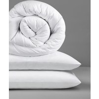 Slumberdown Climate Control 4.5 Tog Summer Duvet With 2 Pillows in White | Size: Single