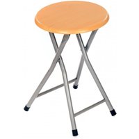 Oypla Wooden Folding Breakfast Kitchen Stool Seat in Natural